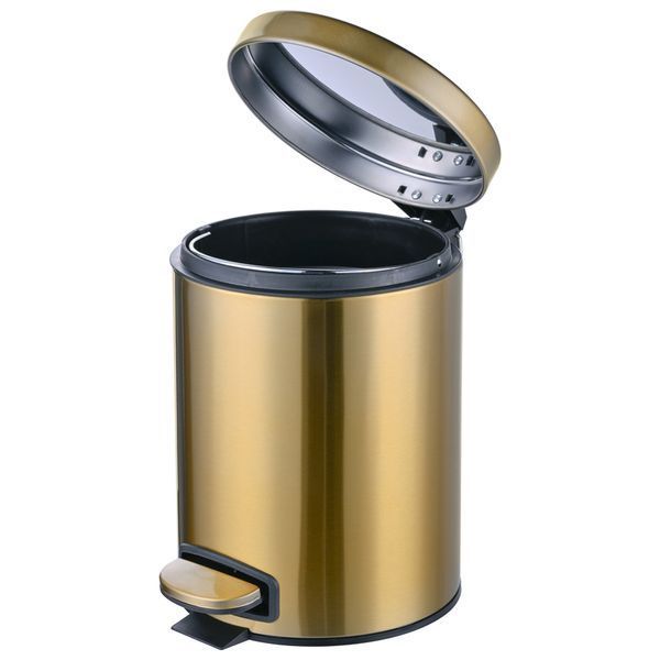 Мусорное ведро с плавным закрытием круглое Mixxus Ellipse-TC0205 Brushed Gold 5л (цвет матовое золото) (MI8400) MI8400 фото