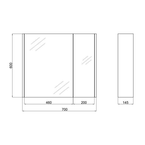 Дзеркальна шафа підвісна Qtap Scorpio 700х600х145 White QT1477ZP701W SD00045061 фото