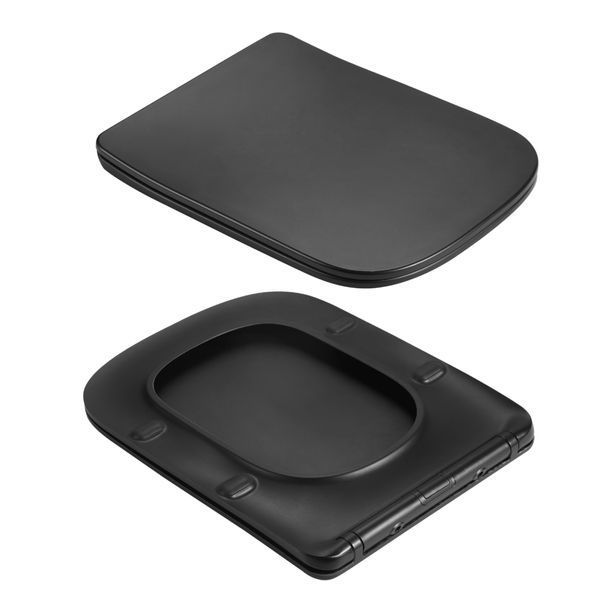 Унитаз подвесной Qtap Crow Ultra Quiet 485&times;340&times;290 мм, Matt Black, с сиденьем Slim Duroplast/ Soft-close/ Quick Release QT05335171MB SD00054229 фото