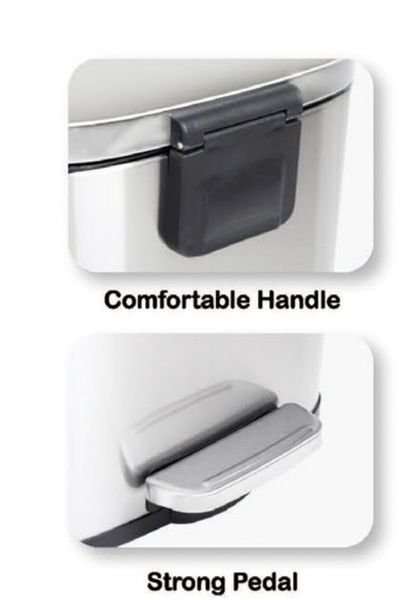 Відро для сміття з плавним закриттям прямокутне Mixxus Bevel-TC0105 SS Color 5л колір наржавійка (MI7086) MI7086 фото
