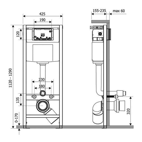 Инсталляция для унитаза Qtap Nest QT0133M425 SD00038760 фото