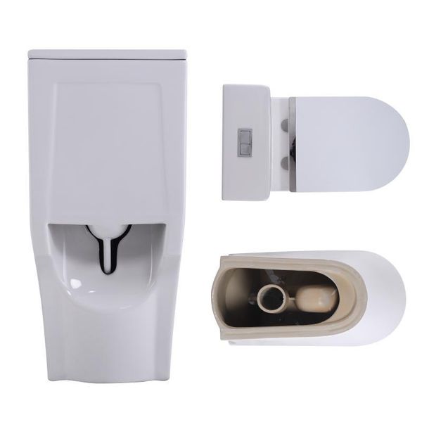 Унитаз-моноблок напольный Qtap Swan Ultra Quiet безободковый с сиденьем Soft-Close WHITE QT16226080AW SD00052582 фото