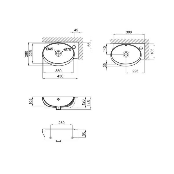 Раковина Qtap Leo 430x290x140 White QT11115011RW SD00052901 фото