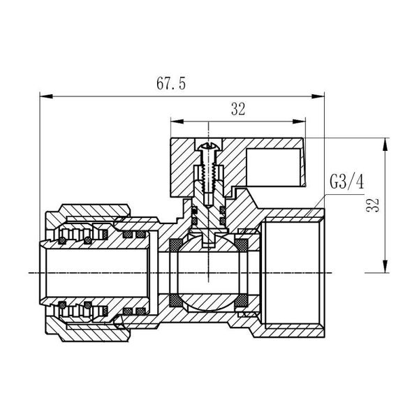 Кран кульовий обтискний SD Forte 20х3/4" ВР SF264W20 SD00023060 фото