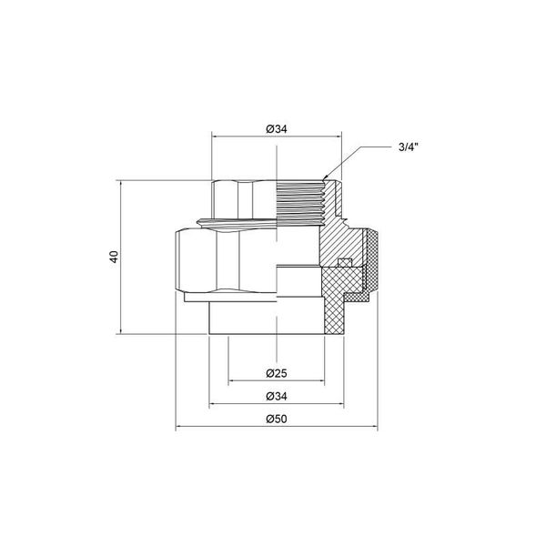 Згін "Американка" PPR Thermo Alliance 25х3/4" ВР SD00029226 фото