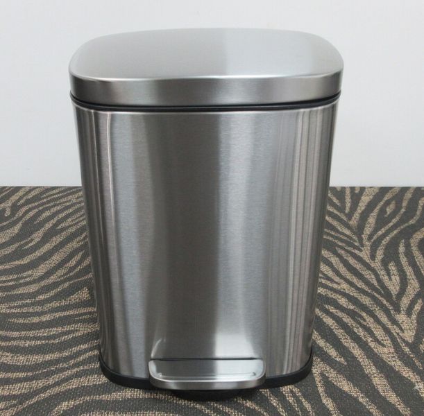Відро для сміття з плавним закриттям прямокутне Mixxus Bevel-TC0105 SS Color 5л колір наржавійка (MI7086) MI7086 фото