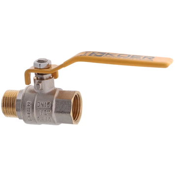 Кран кульовий KOER KR.215.G - 1/2" FM ГШВ YELLOW, ручка "важіль" жовта (KR0116) KR0116 фото