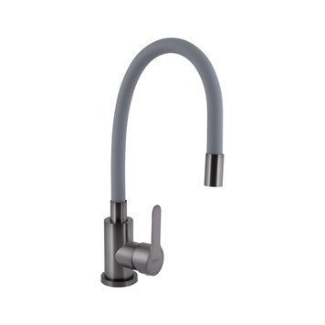 Смеситель для кухни Brinex Pure 015F3 с гибким изливом Graphite/Grey BRIPUR015F3GRG SD00053182 фото