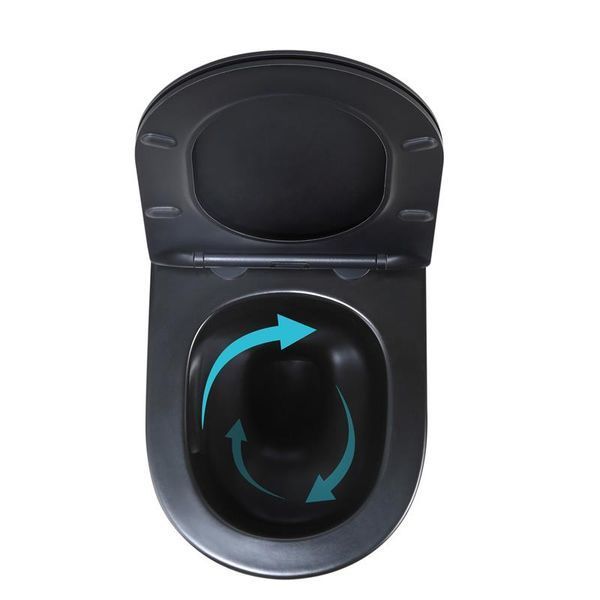 Унитаз подвесной Qtap Jay Ultra Quiet 485х360х320 мм, Matt Black, сиденьем Slim Duroplast/ Soft-close/ Quick Relase QT07335177MB SD00054232 фото