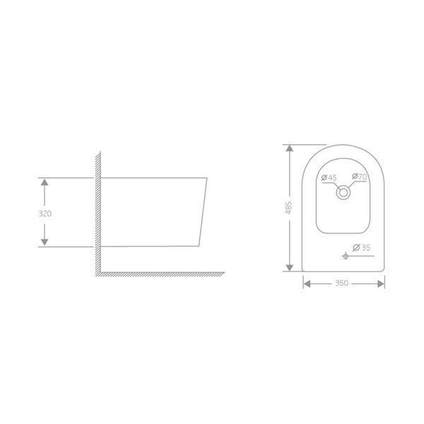 Биде подвесное Qtap Swan 485х360х320 мм, White QT16555379W SD00054236 фото
