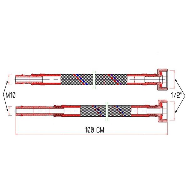 Гибкая подводка для смесителя SD Forte М10 100 см SF380W100 SD00002762 фото