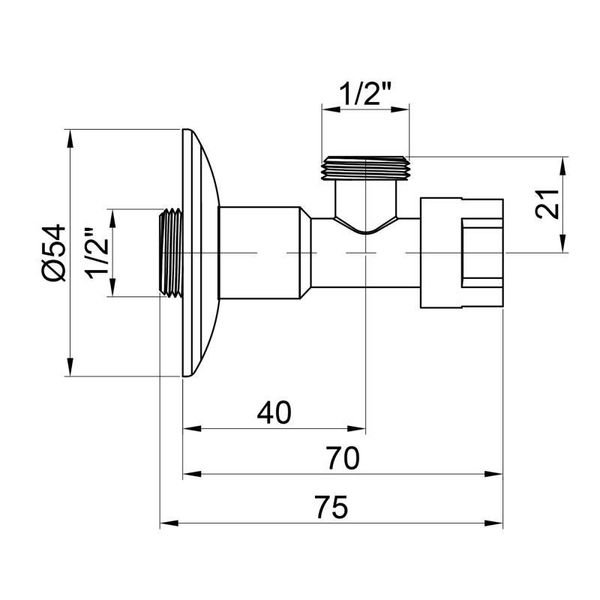 Кран приладовий буксовий Icma 1/2" кутовий No519 SD00005716 фото