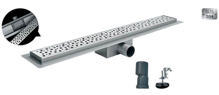 Душовий трап KOER FD20-70x850 з нерж. сталі SUS304 70x850мм (KR4747) KR4747 фото