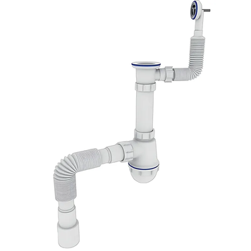 Сифон для кухні Zerix SK-04-В 1 1/2"x40 з різьбовим випуском та круглим переливом (ZX5085) ZX5085 фото