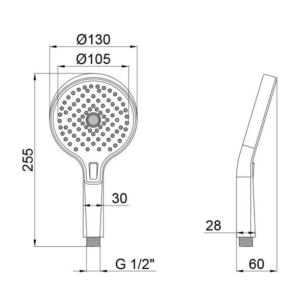 Лейка для ручного душа Qtap Rucni 130 мм округлая QTRUCA133O3KCW Chrome SD00041909 фото