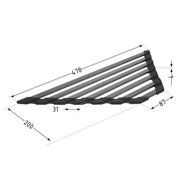 Сушилка на кухонную мойку угловая Lidz Acsis LA20 Black, плоска основа, для посуды 477х198 мм LDACSLA20BLM49773 SD00055897 фото
