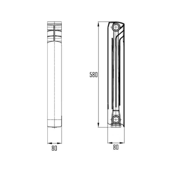 Радіатор біметалевий Thermo Alliance Bi-Ferrum 500/80 1,16 кг SD00052821 фото