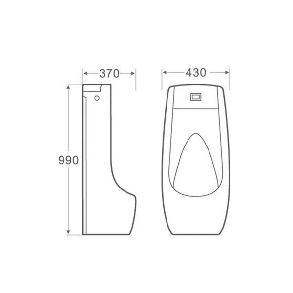 Пісуар підлоговий Qtap Scorpio з ІЧ-датчиком автоматичного змиву 430х370х990 White QT1488101HW SD00051930 фото