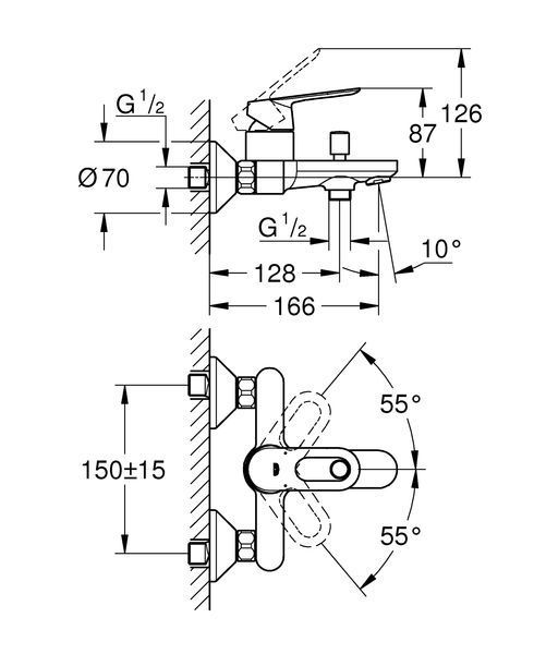 Змішувач для ванни Grohe BauLoop (23603000) 23603000 фото