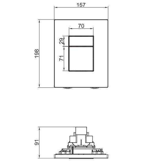 Панель смыва пластиковая Koer KT-0607-05 157x198x3mm, кнопка квадратная (KR5346) KR5346 фото