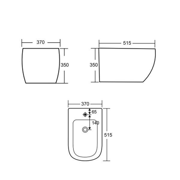 Биде подвесное Qtap Robin 515x370x350 мм, Marble QT13551381GMR SD00054287 фото