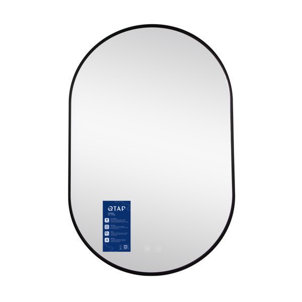 Зеркало Qtap Scorpio (SC1) с LED-подсветкой Touch, с антизапотеванием, с диммером, рег. темп. цвета (3000-6500K) Black QTSC600900 SD00055402 фото