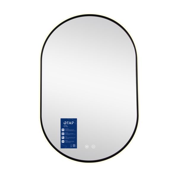 Зеркало Qtap Scorpio (SC1) с LED-подсветкой Touch, с антизапотеванием, с диммером, рег. темп. цвета (3000-6500K) Black QTSC600900 SD00055402 фото
