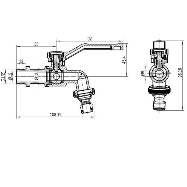 Кран шаровой поливочный Thermo Alliance Forte 1/2"Н незамерзающий TAF141W15 SD00054680 фото
