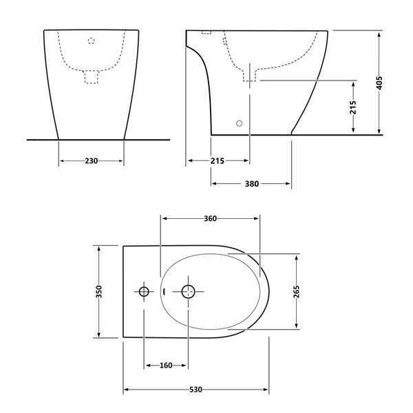 Биде напольное Qtap Presto Quadro 525&times;340&times;400 мм, White QTPRE29W49124 SD00055248 фото