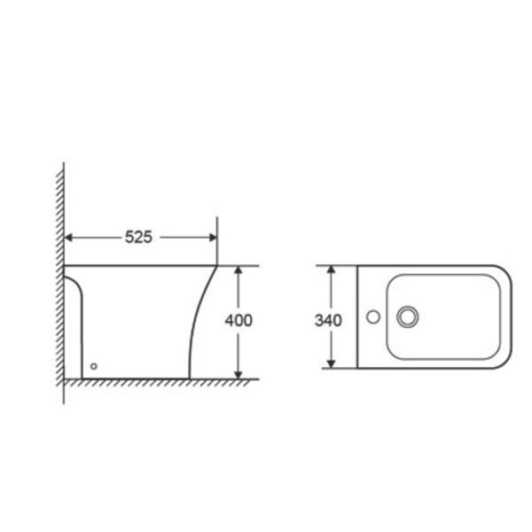 Биде напольное Qtap Presto Quadro 525&times;340&times;400 мм, White QTPRE29W49124 SD00055248 фото