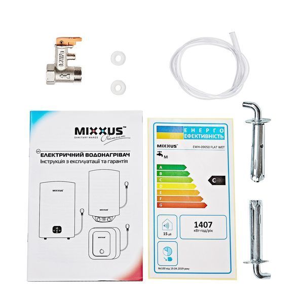Водонагреватель "Плоский" MIXXUS EWH-09050 FLAT WET накопительный 50 л, мокрый тен 2 kW (WH0594) WH0594 фото
