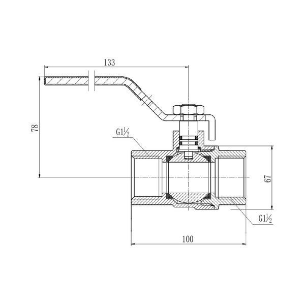 Кран шаровой Thermo Alliance Forte 1" 1/2 ВР для газа (ручка) SF600G40 SD00010552 фото