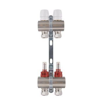 Коллектор латунный с расходомерами и евроконусами Thermo Alliance Standart 1" на 2 выхода TAS235W2E SD00055263 фото