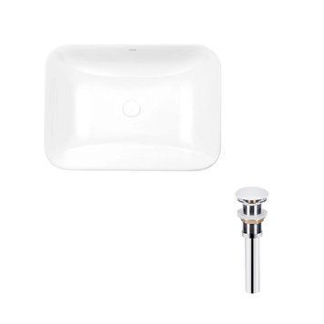 Комплект Qtap Scorpio: Раковина врезная прямоугольная 615х390х150 мм White + Донный клапан PU02 SD00053415 фото