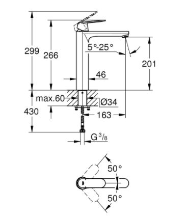 EUROSMART COSMOPOLITAN СМІСК GROHE ДЛЯ РАКОВИНИ 1/2 "XL-РАЗМІРА 23921000 фото