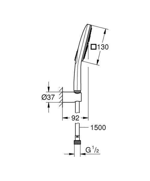 Душевой набор с держателем, 3 режима струи Grohe Rainshower SmartActive (26589000) 26589000 фото