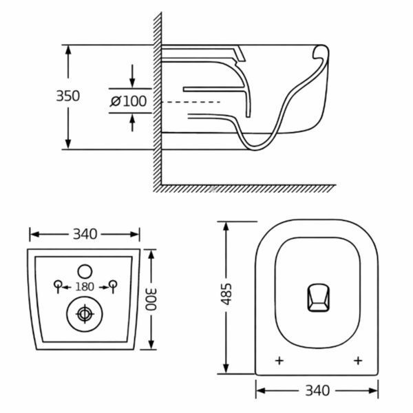 Унитаз подвесной Qtap Gemini Ultra Quiet 485&times;340&times;350 мм, White, с сиденьем Slim Duroplast / Soft-close / Quick Release QTTAU26W49119 SD00055243 фото