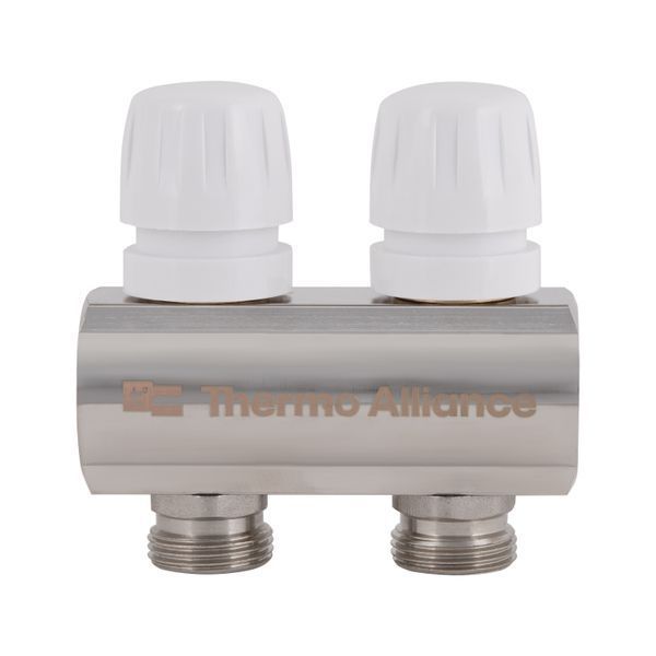 Коллектор латунный с расходомерами и евроконусами Thermo Alliance Standart 1" на 2 выхода TAS235W2E SD00055263 фото