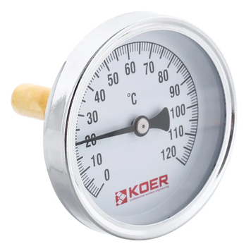 Термометр аксиальный с погружной гильзой KOER KT.671A D=63мм 1/2'' (KR2899) KR2899 фото