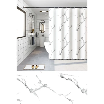 Шторка для ванной Zerix SCP-019-240x200 из PEVA (полиэтиленвинилацетата) (Узор "Мрамор") (ZX6092) ZX6092 фото