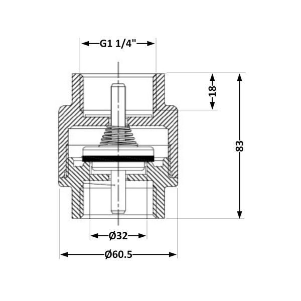 Обратный клапан Icma с латунным штоком 1&nbsp;1/4"ВВ №53 SD00054226 фото