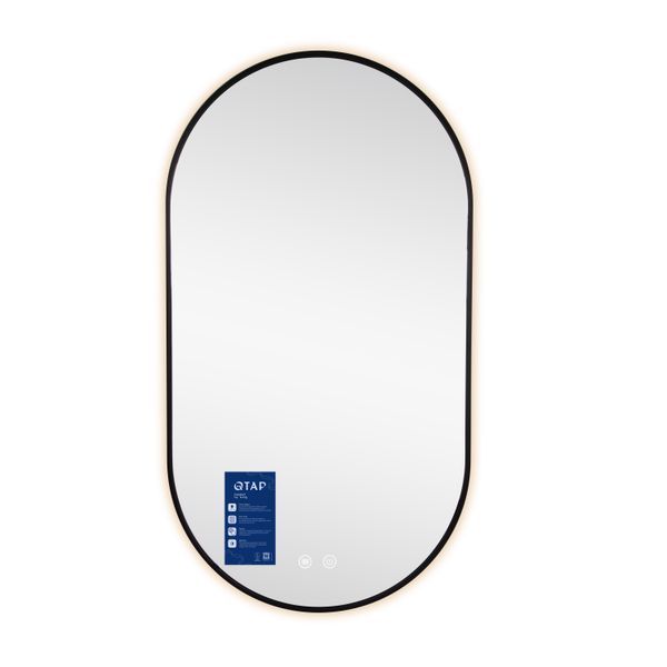 Зеркало Qtap Scorpio (SC1) с LED-подсветкой Touch, с антизапотеванием, с диммером, рег. темп. цвета (3000-6500K) Black QTSC500900 SD00055401 фото