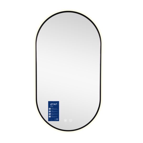 Зеркало Qtap Scorpio (SC1) с LED-подсветкой Touch, с антизапотеванием, с диммером, рег. темп. цвета (3000-6500K) Black QTSC500900 SD00055401 фото