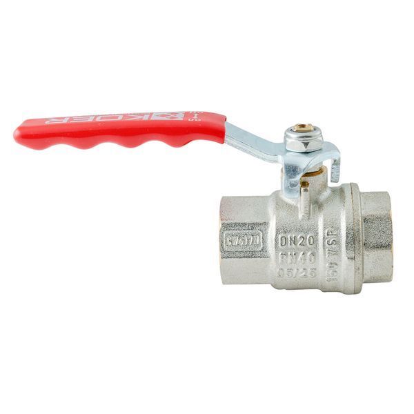 Кран кульовий ГГВ KOER EXTREME KE.214-20 - 3/4" FF ручка "важіль" червона (KR5745) KR5745 фото