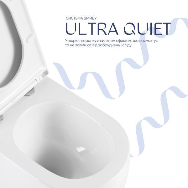 Унитаз подвесной Qtap Taurus Ultra Quiet 515&times;360&times;350 мм, White, с сиденьем Slim Duroplast / Soft-close / Quick Release QTTAU26W49116 SD00055240 фото