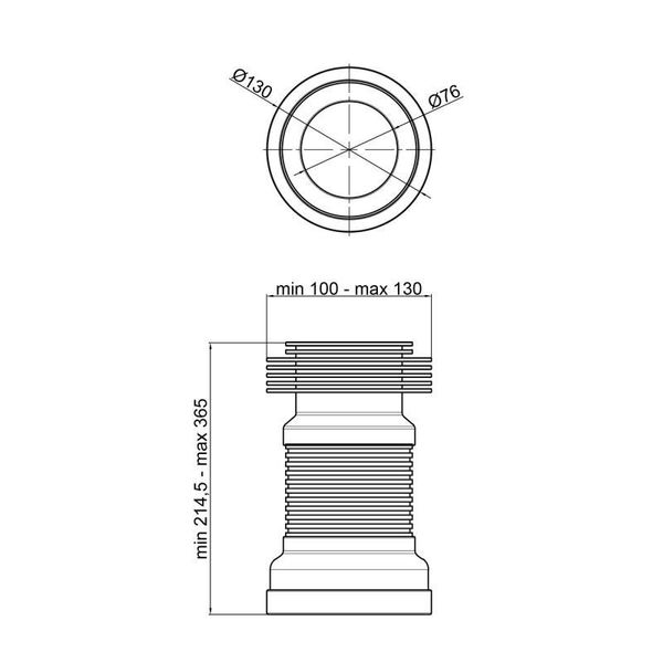 Гнучка труба для унітаза Lidz (WHI) 60 01 G001 00 довжина 370 мм SD00042770 фото