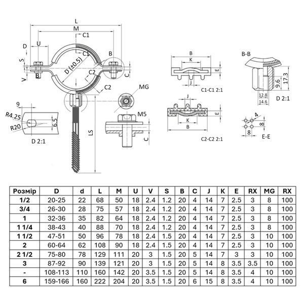 Хомут Thermo Alliance Standart 3" с черной резиной (D87-92 мм) SD10076B SD00053020 фото