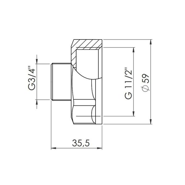 Перехід SD Forte 1" 1/2х3/4" ВН SF3604020 SD00002607 фото