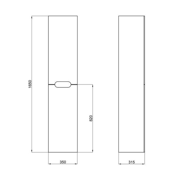 Пенал підвісний Qtap Virgo 350х1600х316 White/Whitish oak QT1876PP1651RWWO SD00046973 фото