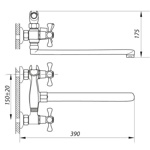 Смеситель для ванны Zerix D5Q 827 (ZX0010) ZX0010 фото